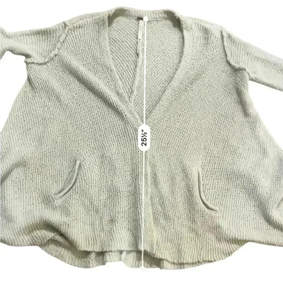 Free People drapey oversized cardigan seafoam green open knit XS - Picture 7 of 12
